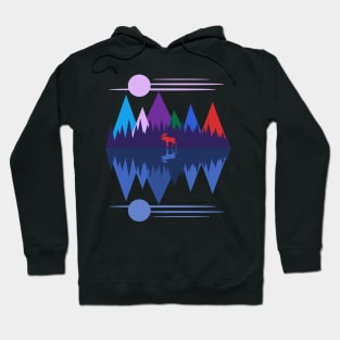 Moose In The Moonlight #2 Hoodie